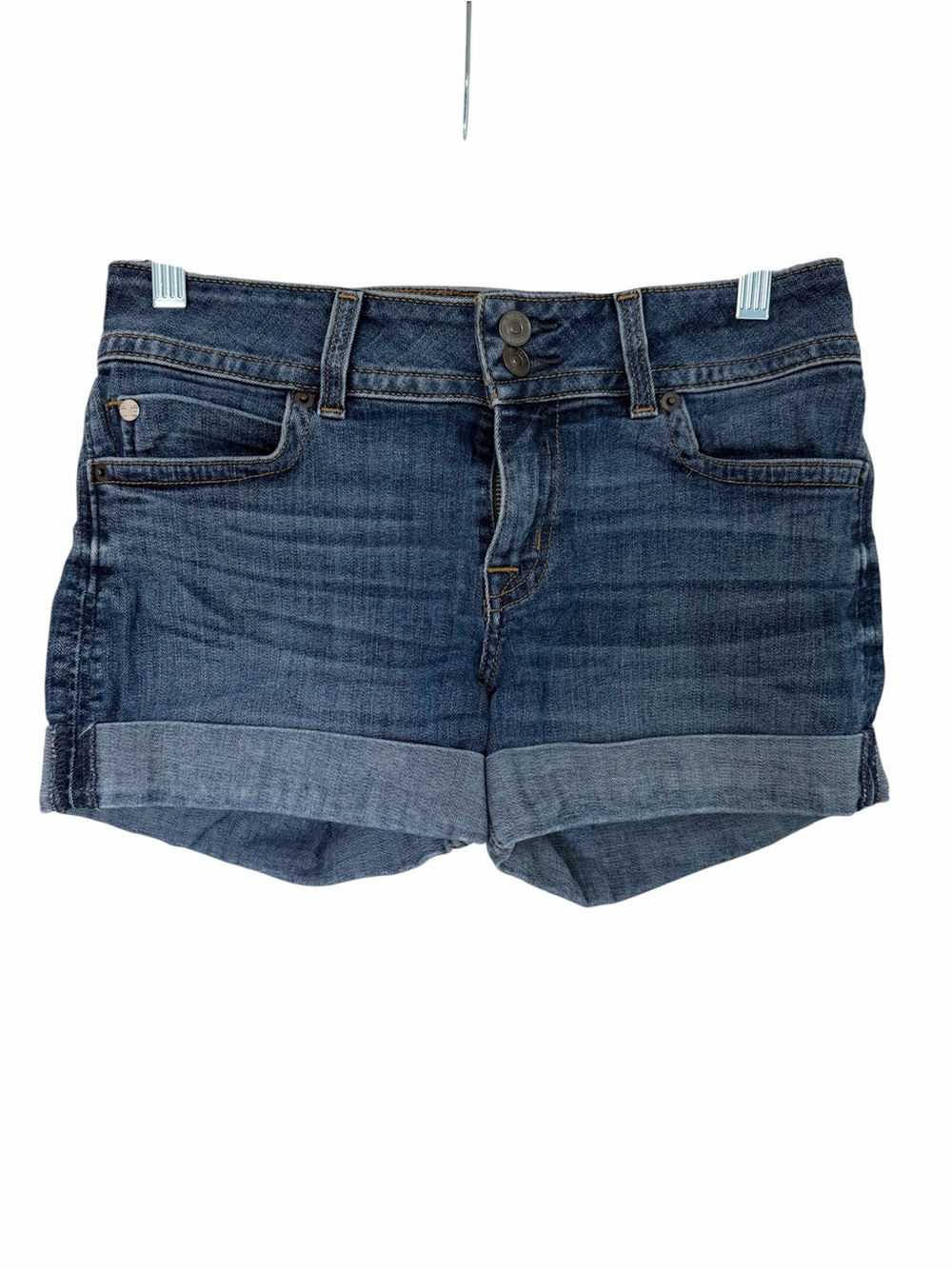 Hudson Jeans Dark Blue Rolled Cuff Denim Shorts